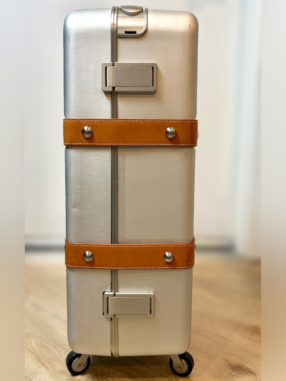 Hermès LTD ED Orion Aluminum & Vache Naturelle Spinner, Retractable Handle, Rare - Picture 11 of 17